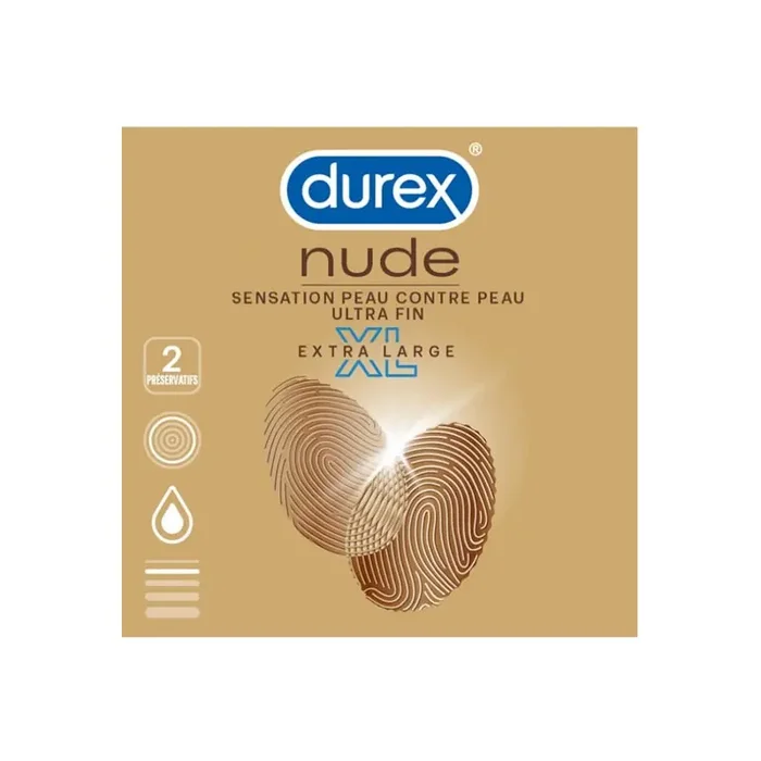 Durex Nude extra large XL 2 preservatifs