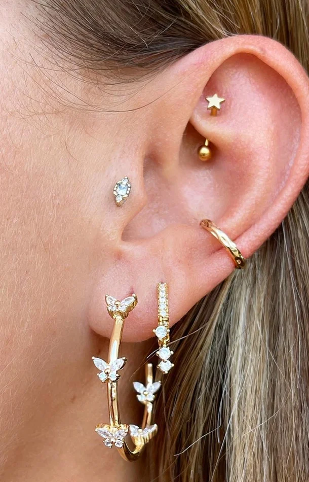 Earcuff – Hypnos Cuff – Laiton plaqué argent 10 microns