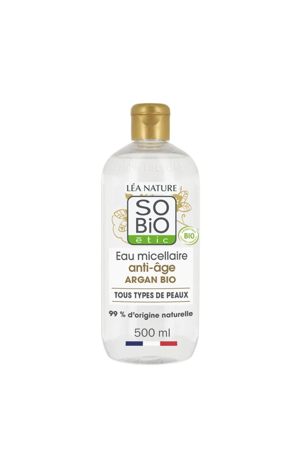 Eau micellaire anti-âge bio – Huile d’argan
