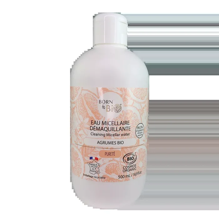 Eau Micellaire Démaquillante Agrumes 500mL – Certifiée bio