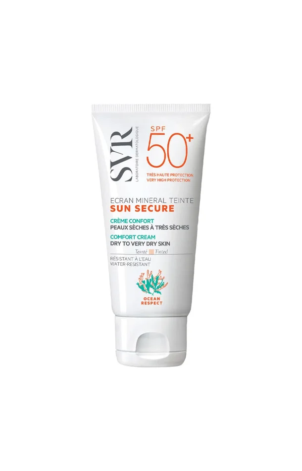 Ecran solaire minéral teinté SPF 50+ – Sun Secure – Peaux sèches à très sèches – 60 g