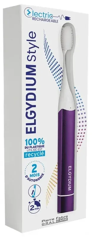 Elgydium Style Electric Rechargeable 1 Brosse à Dent – Couleur Raisin Pétillant