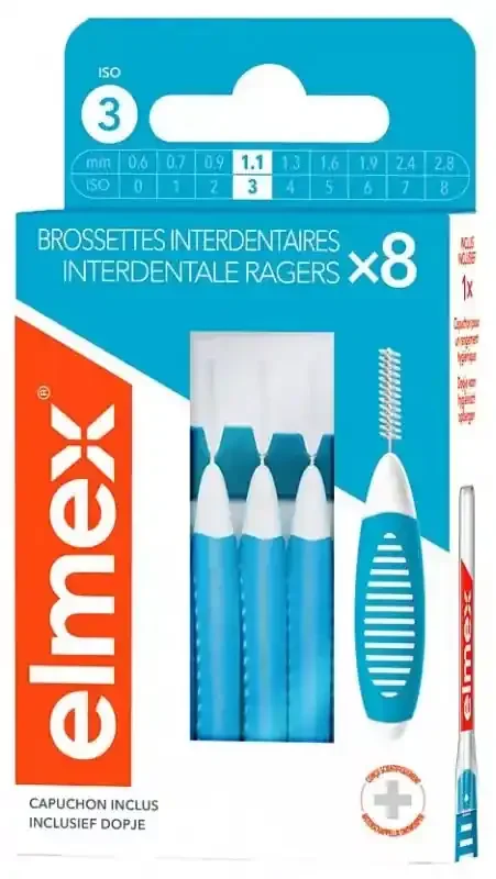 Elmex Brossettes Interdentaires Pack de 8 Brossettes – Taille 1,1 mm