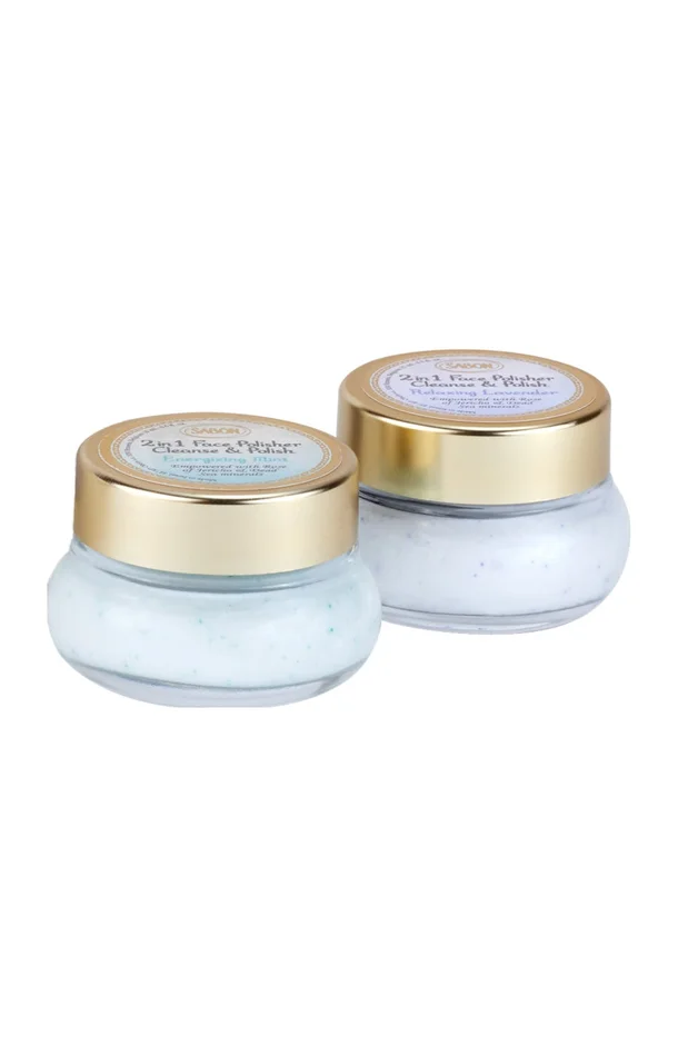Exfoliants 2-en-1 – Menthe & lavande – Visage – 2 produits
