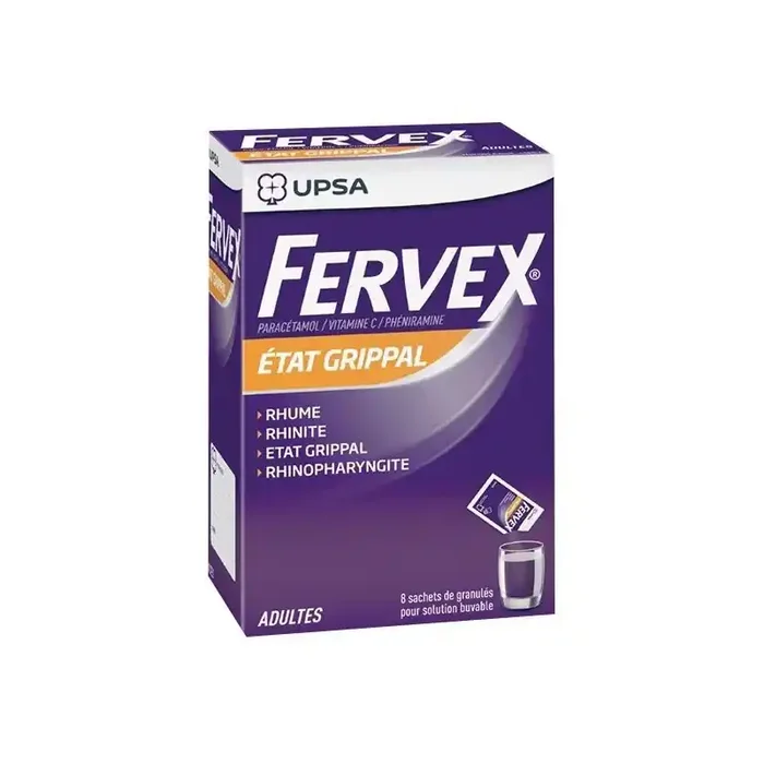 Fervex etat grippal adultes 8 sachets de granules