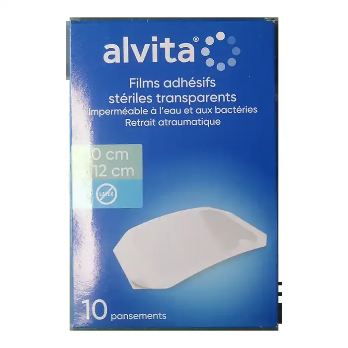 FILMS ADHESIFS STERILES TRANSPARENTS 10CM X 12CM X10 ALVITA