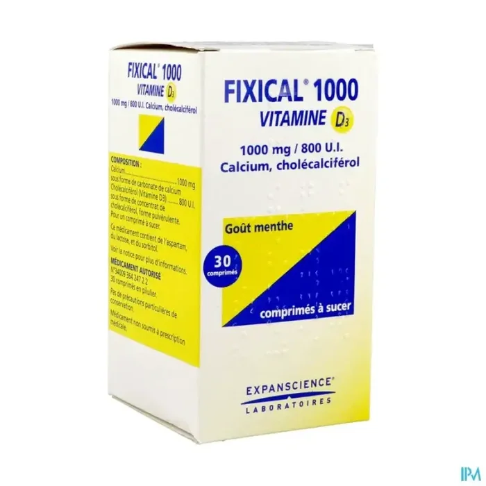 Fixical vitamine d3 1000mg/800ui comprimé à sucer 30