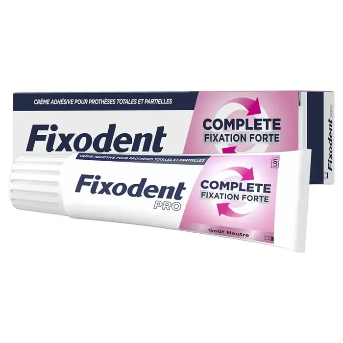 Fixodent pro complete fixation forte crème adhesive pour prothese dentaire neutre 47g