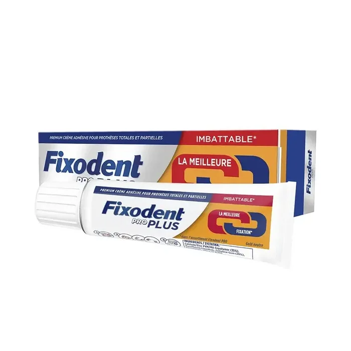 Fixodent pro plus mordant imbattable crème adhesive pour prothese dentaire 40g