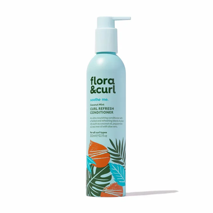 Flora&Curl Baume apaisant à la noix de coco et à la menthe rafraîchissantes 300ml