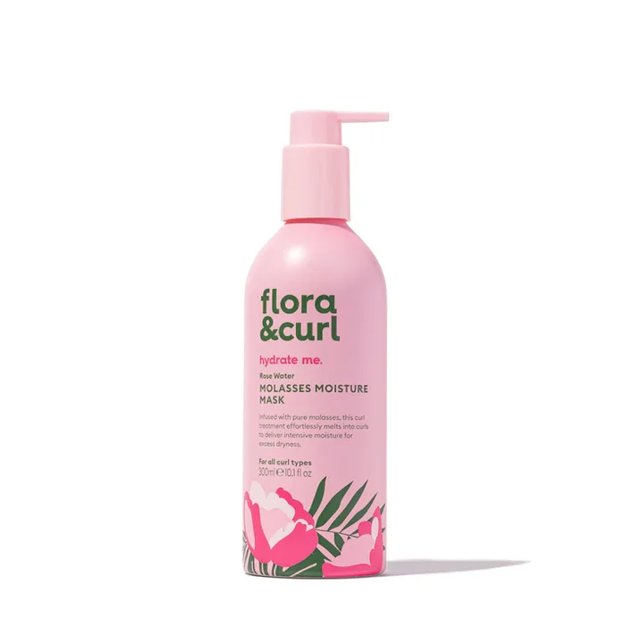Flora&Curl Masque hydratant à l’eau de rose et à la mélasse de miel 300ml