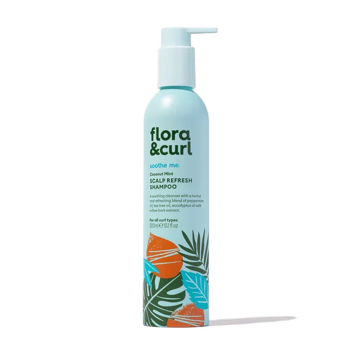 Flora&Curl Shampooing rafraîchissant apaisant à la menthe coco 300ml