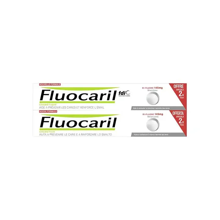 Fluocaril bi-fluore 145mg dentifrice blancheur 2 x 75ml