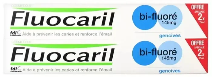 Fluocaril Dentifrice Menthe bi-Fluoré Lot de 2 X 75 ml