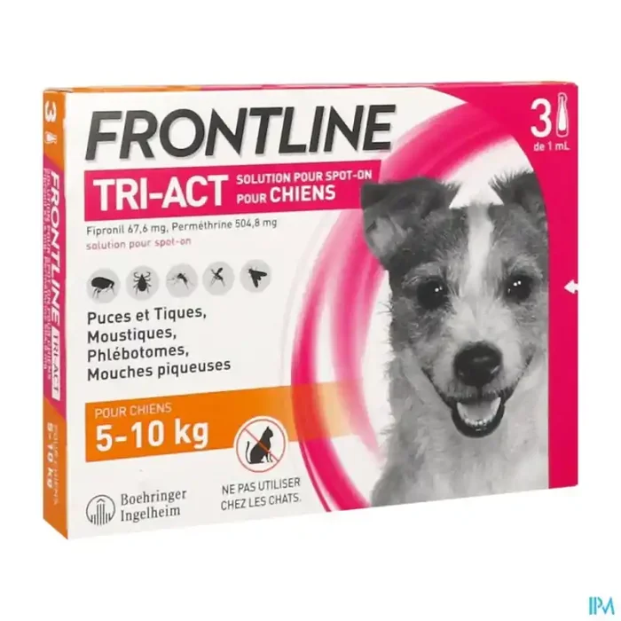 Frontline tri act spot on chien 5/10kg s solution x3