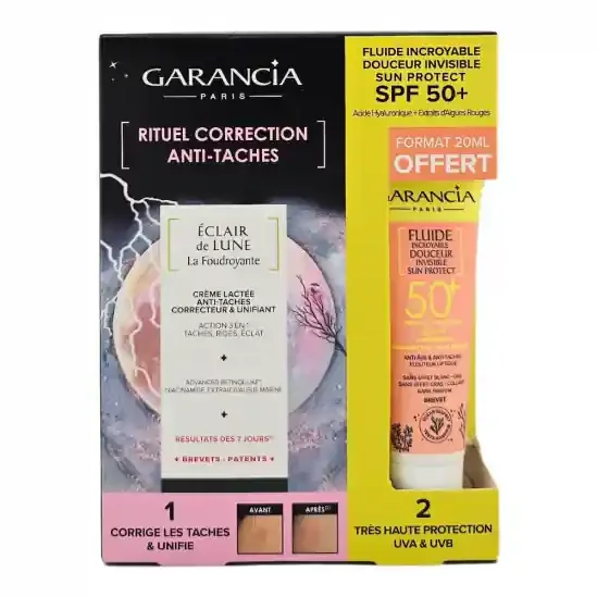 Garancia coffret éclair de lune crème anti-taches 30ml + fluide solaire 20ml offert
