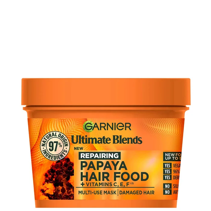 Garnier FRUCTIS Hair Food Papaye 3-en-1 Masque Réparateur pour Cheveux Abimés 390 ml