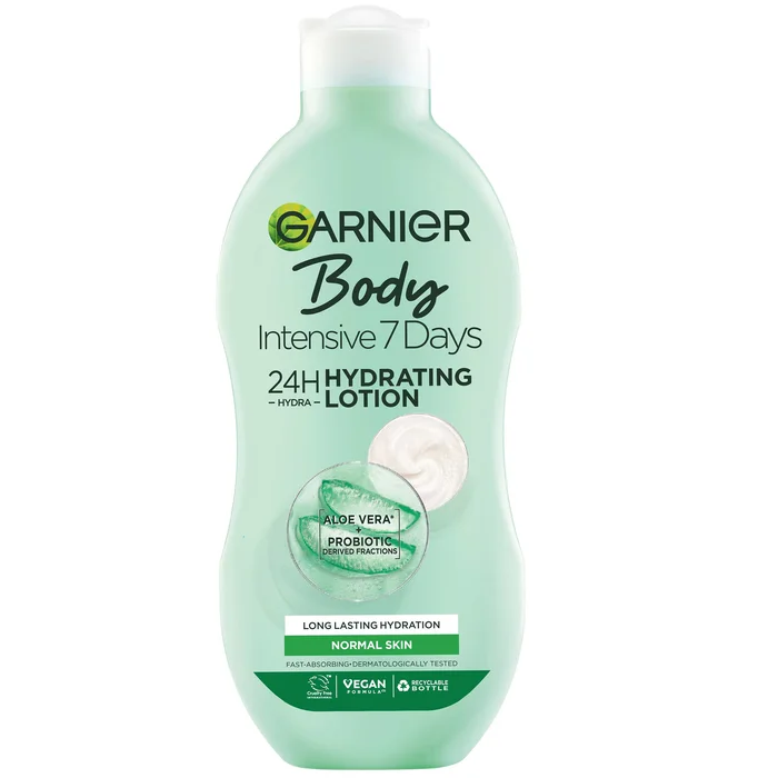 Garnier Lait Nourrissant Hydratant Intensif 7 Jours Aloe Vera et Extrait de Probiotiques pour Peaux Normales 400 ml