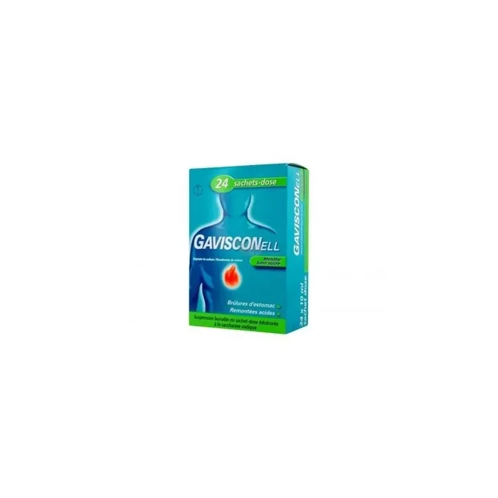 Gavisconell menthe 24 sachets suspension buvable sans sucre