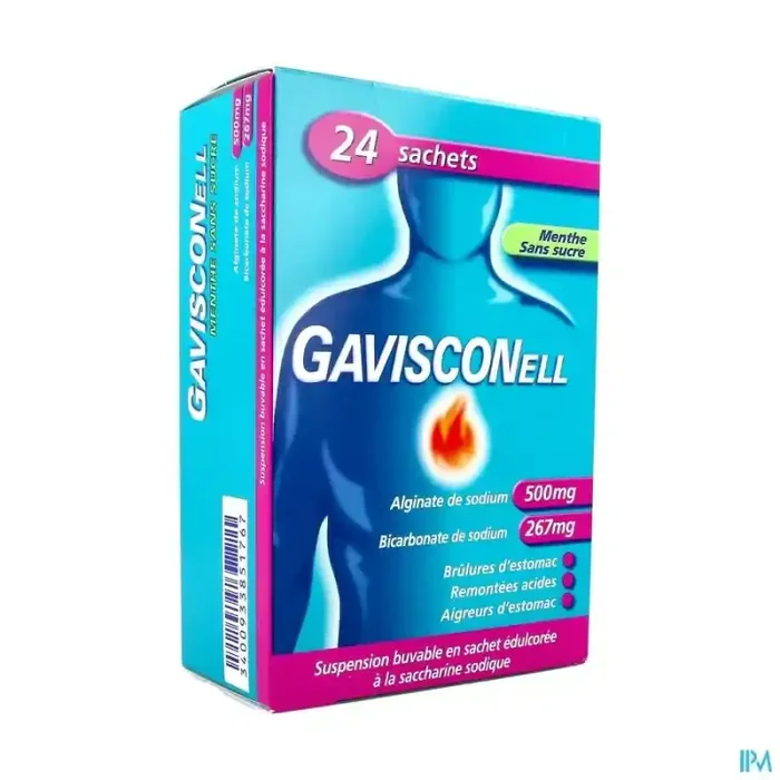 Gavisconell menthe sans sucre susp buvable sachet 24