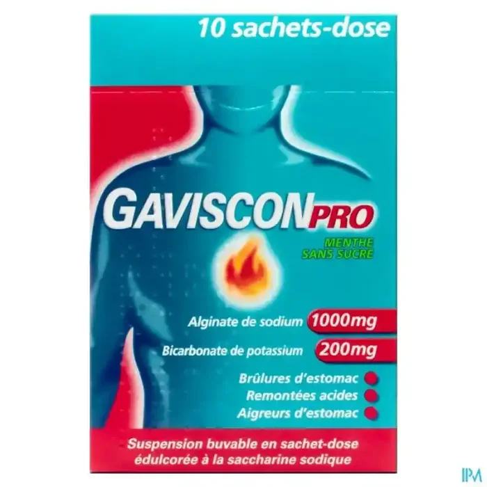 Gavisconpro menthe suspension buvable sachet 10ml 10