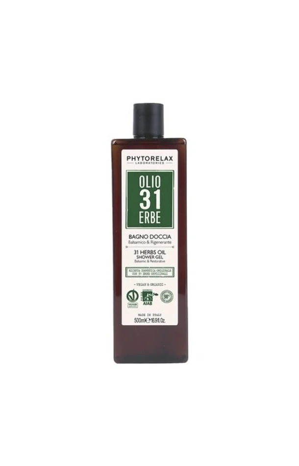 Gel douche apaisant & réparateur bio – Huile 31 herbes – Corps – 500 ml