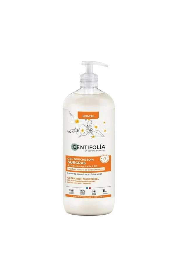 Gel douche bio – Fleur d’oranger – Peaux sèches et sensibles – 1L