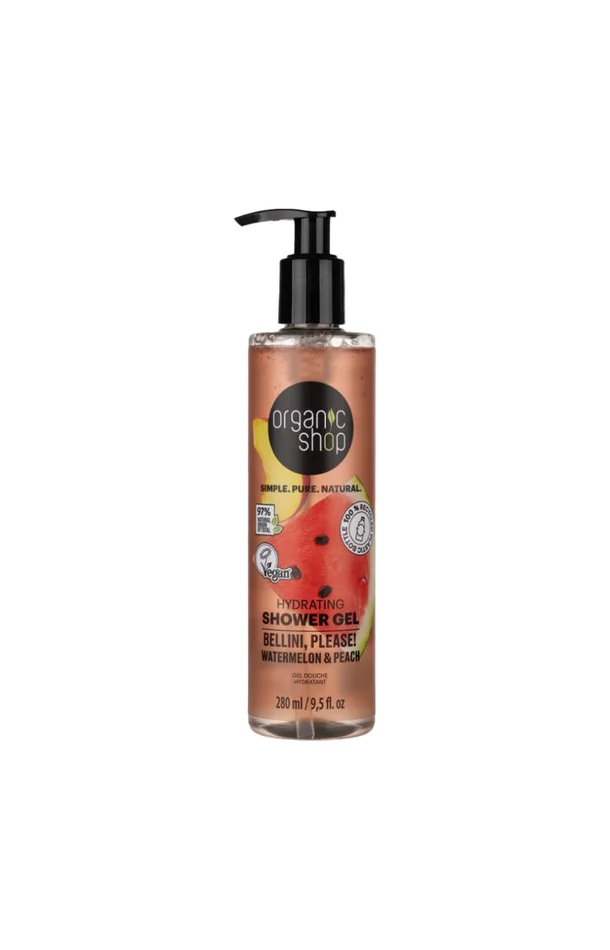 Gel douche hydratant – Pastèque & pêche – 280 ml