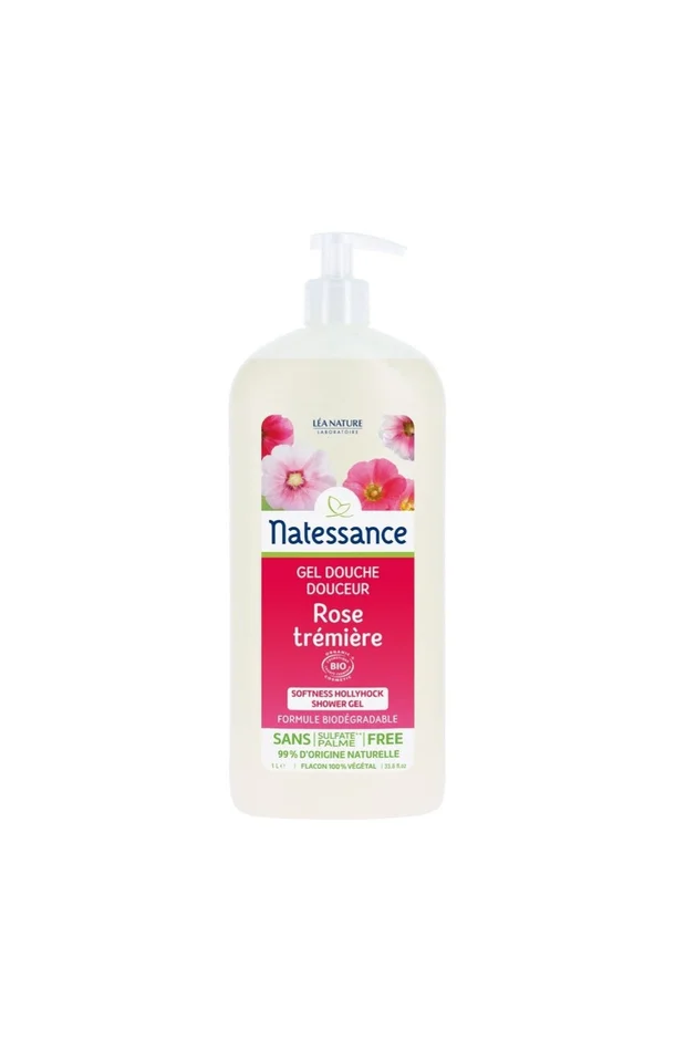 Gel douche hydratant bio – Rose trémière – 1 L