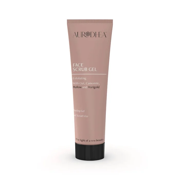 Gel exfoliant pour le visage Enrichi en Avoine, Camomille, Mauve