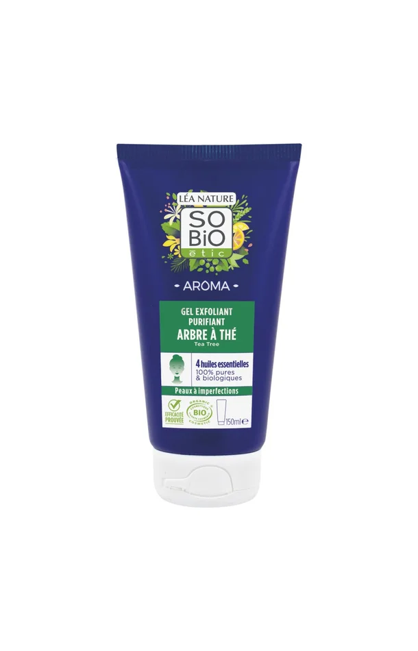 Gel exfoliant purifiant bio – Arbre à thé – Peaux à problèmes