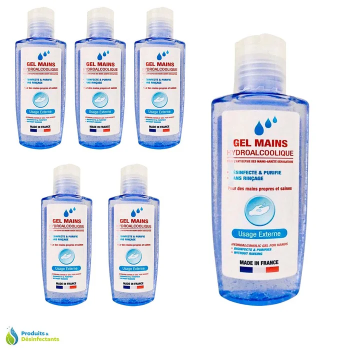 Gel mains Hydroalcoolique x 6 pièces