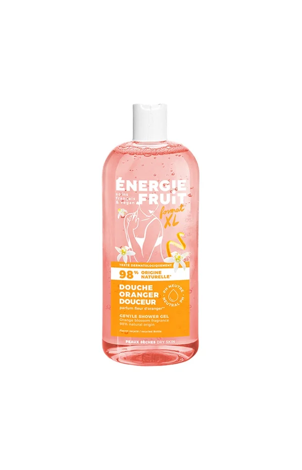 Gels douche hydratants – Fleur d’oranger & huile de lin bio – Peaux sèches – 2 x 500 ml