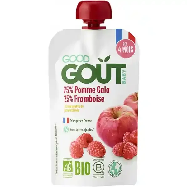 Good Goût Pomme Gala Framboise dès 4 Mois Bio 120 g