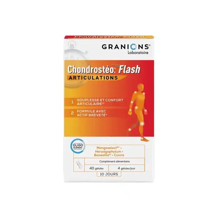 Granions chondrosteo+ flash articulations 40 gelules 15g