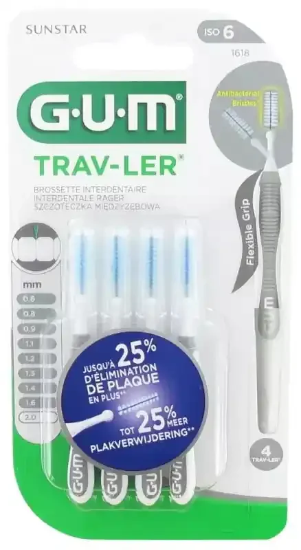 GUM 4 Brossettes Interdentaire Trav-Ler – Taille 1618 2,0 mm