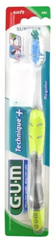 Gum Brosse à Dents Technique®+ Souple Normale – Couleur Vert