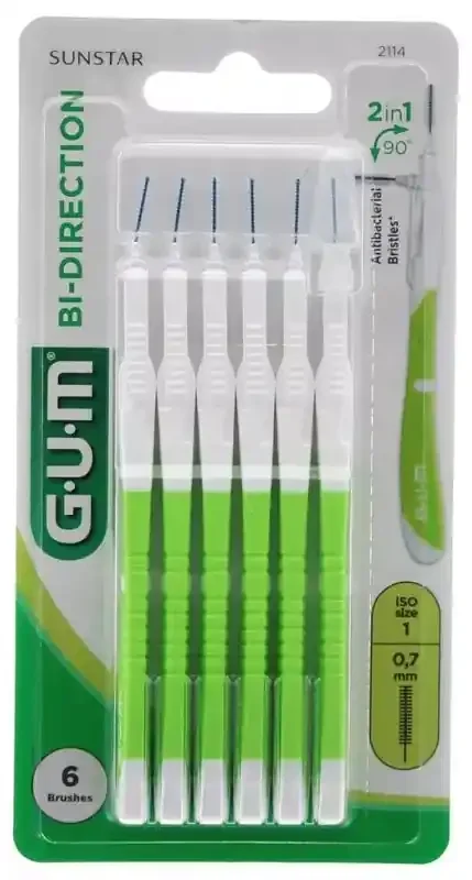 Gum Brossettes Proxabrush Bidirection Ultra-Micro – Modèle 2114 0,7 mm