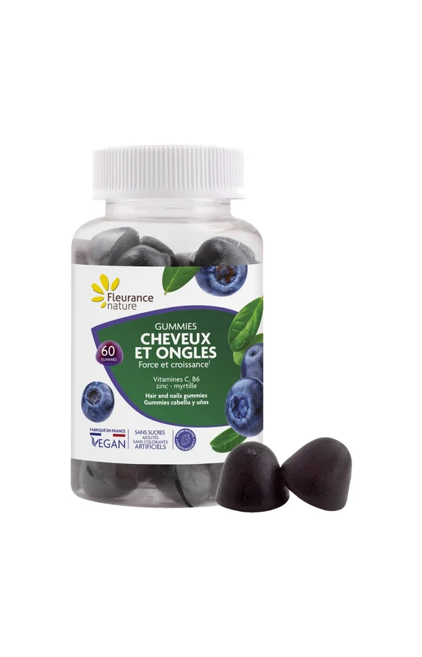 Gummies cheveux & ongles – Fruits rouges – 1 mois