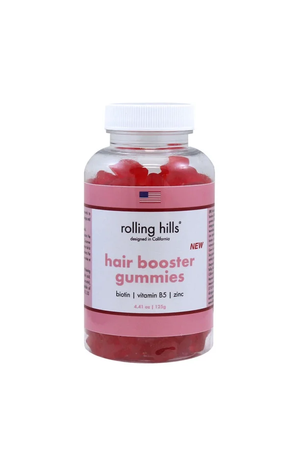 Gummies pousse de cheveux – Biotine, vitamine B5 & zinc – 60 unités