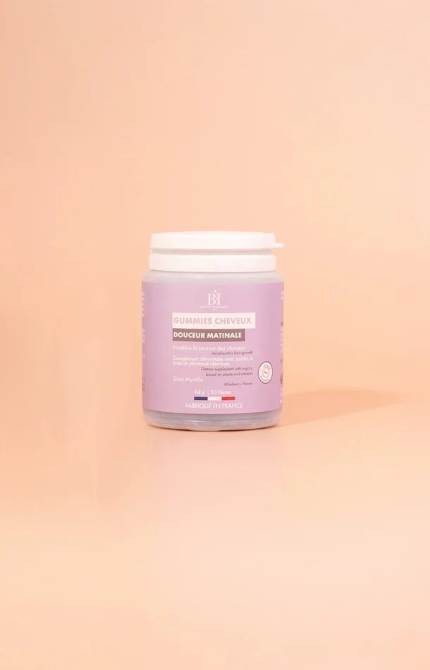 Gummies pousse des cheveux – Douceur matinale – Myrtille – 1 mois x 3