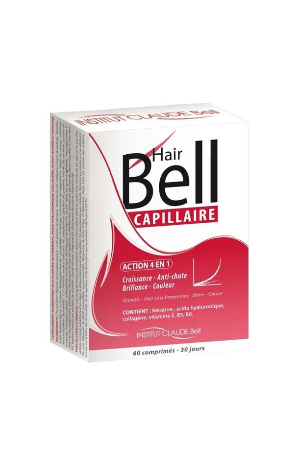 Hair Bell – Action 4 en 1 – Croissance, anti-chute, brillance et couleur – 1 mois