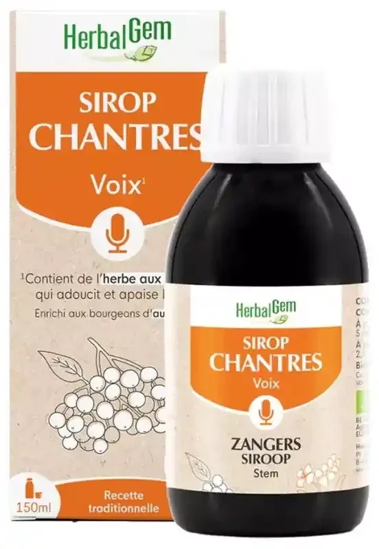 Herbalgem Sirop Des Chantres Pour Donner de l‘Éclat à Votre Voix Recette Traditionnelle 150 ml