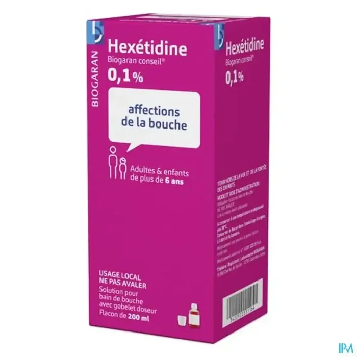 Hexetidine biogaran conseil 0.1% bain de bouche 200ml