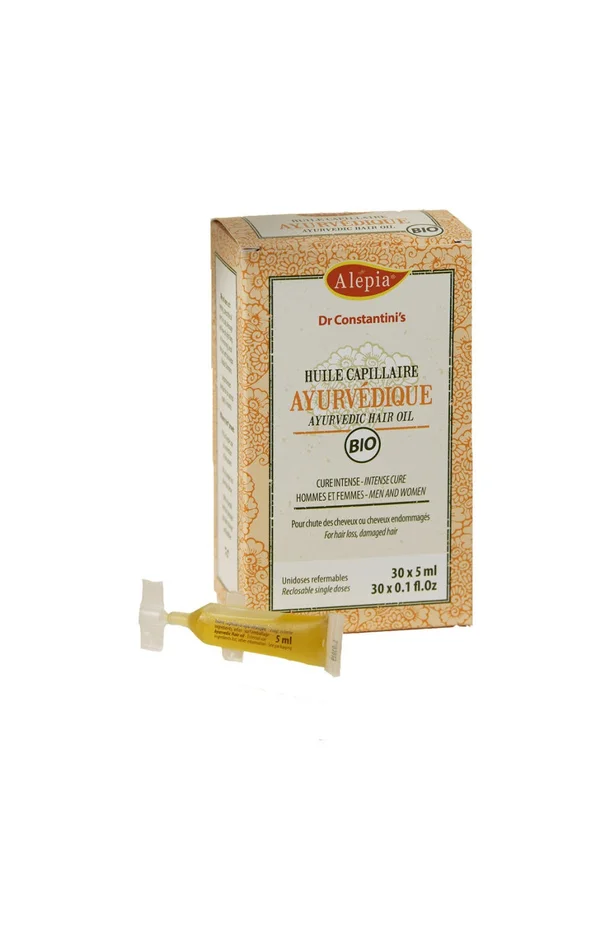 Huile ayurvédique hydratante bio – Cheveux – 30 x 5 ml