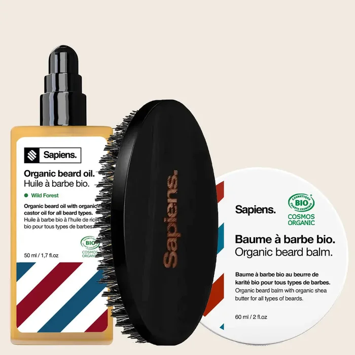 Huile + Baume + Brosse à barbe