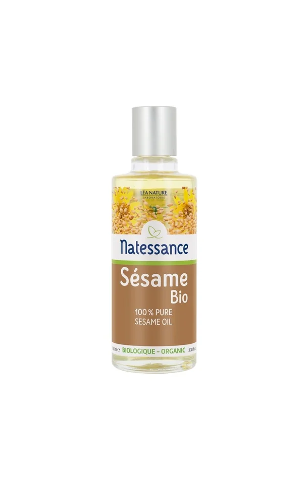 Huile de sésame bio 100% pure – Visage & corps – 100 ml
