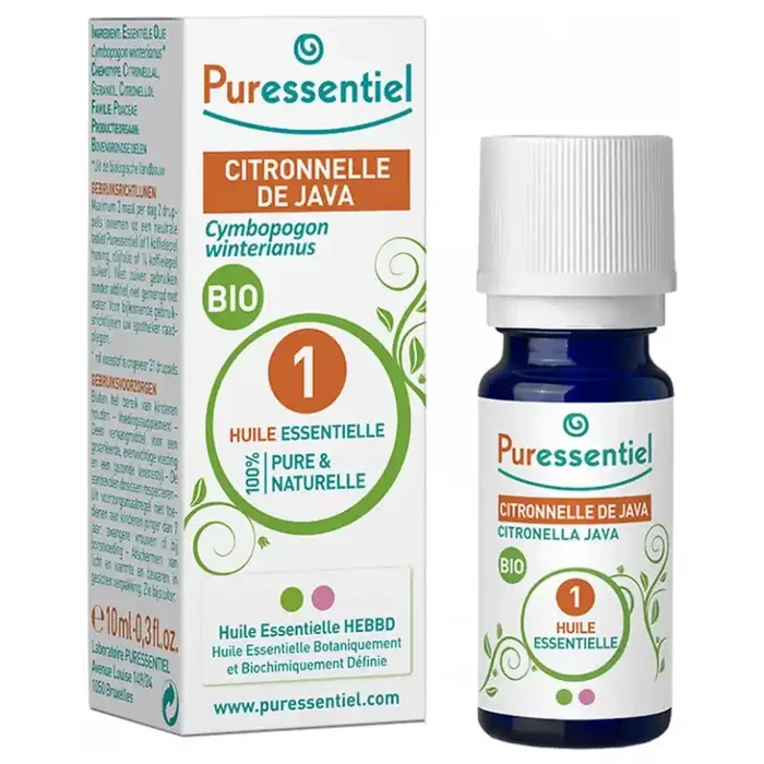 HUILE ESSENTIELLE CITRONNELLE DE JAVA BIO 10ML PURESSENTIEL