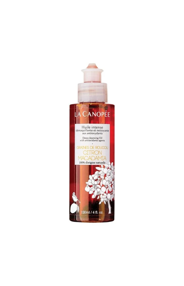 Huile intense démaquillante – Graines de roucou, citron & macadamia – Visage – 120 ml