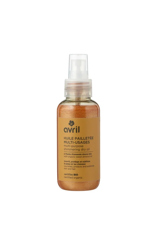 Huile pailletée bio – Corps & cheveux – 100 ml